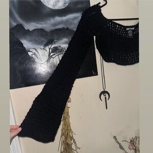 Crochet bell sleeve top